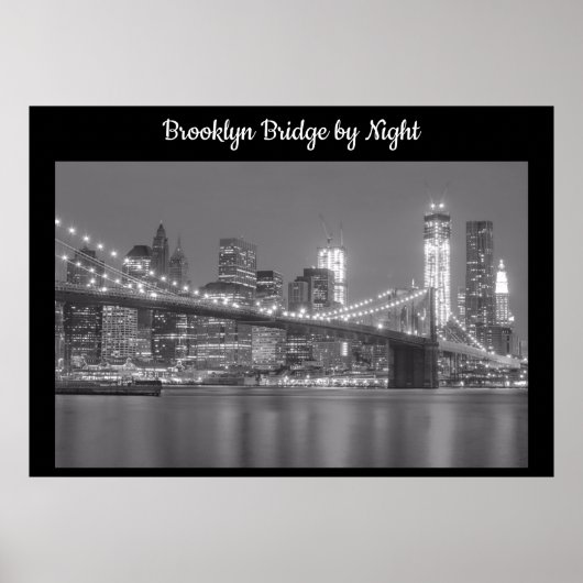 Brooklyn Bridge by Night Poster (Voorkant)