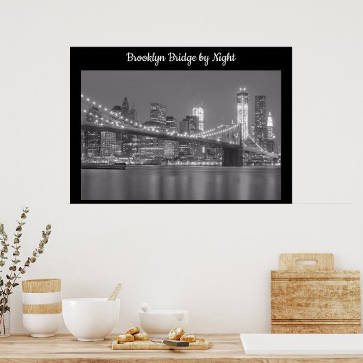 Brooklyn Bridge by Night Poster (Keuken)