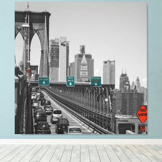 Brooklyn bridge canvas afdruk (Insitu (Houten vloer))