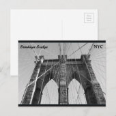 Brooklyn Bridge Carte postale NYC (Devant / Derrière)