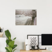 Brooklyn Bridge Construction Early Manhattan Poster (Thuiskantoor)