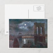 Brooklyn Bridge door Moonlight Briefkaart (Voorkant / Achterkant)