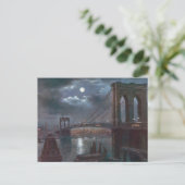 Brooklyn Bridge door Moonlight Briefkaart (Staand voorkant)