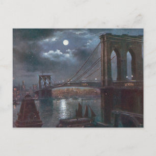 Brooklyn Bridge door Moonlight Briefkaart