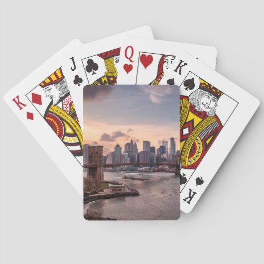 Brooklyn Bridge en Lower Manhattan Pokerkaarten (Achterkant)