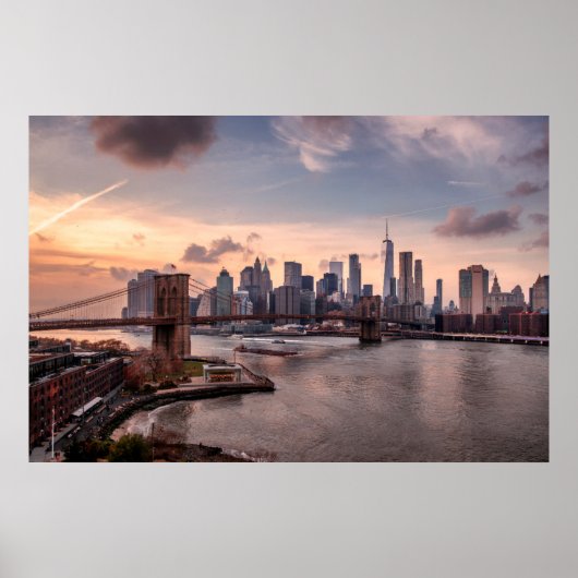 Brooklyn Bridge en Lower Manhattan Poster (Voorkant)
