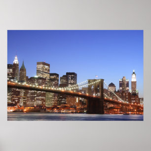 Brooklyn Bridge en Manhattan Skyline Poster