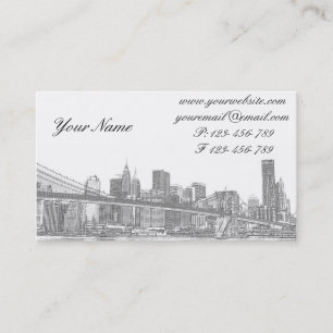 Brooklyn Bridge en Manhattan Skyline Visitekaartje