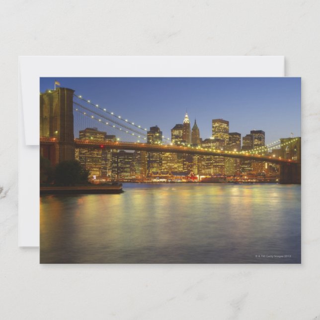 Brooklyn Bridge en New York City gebouwen (Voorkant)