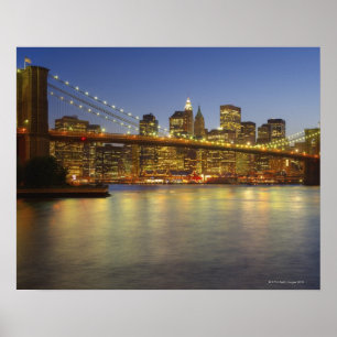 Brooklyn Bridge en New York City gebouwen Poster