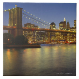 Brooklyn Bridge en New York City gebouwen Tegeltje