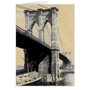 Brooklyn Bridge Ferry Boats 1896 Wenskaart