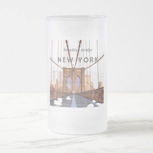 Brooklyn Bridge Frosted Glass Beer Mok (Center)