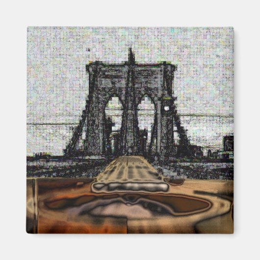 Brooklyn Bridge & gitaar Magneet (Voorkant)
