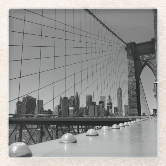 Brooklyn bridge glazen onderzetter (Voorkant)