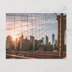 Brooklyn Bridge - Golden Hour (New York, NY) Briefkaart