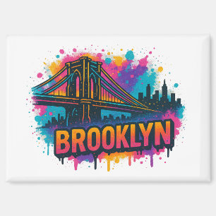 Brooklyn Bridge Graffiti Pop Art – Kleurrijke sted Magneet