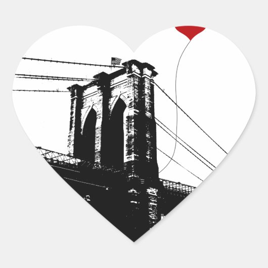 Brooklyn Bridge Hart Sticker (Voorkant)