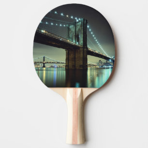 Brooklyn Bridge in de nacht van Manhattan Bridge Tafeltennisbatje