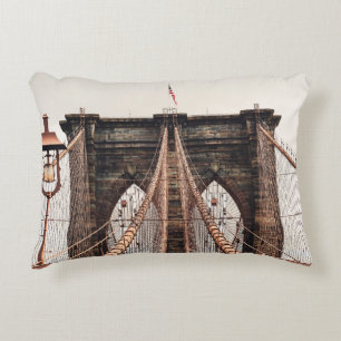 Brooklyn Bridge in New Yorkabstract, amerika, amer Accent Kussen