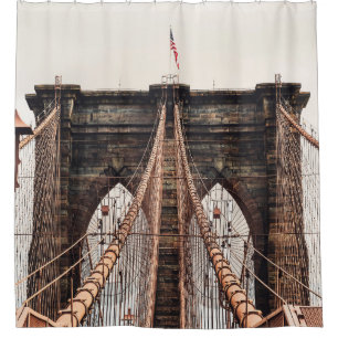 Brooklyn Bridge in New Yorkabstract, amerika, amer Douchegordijn