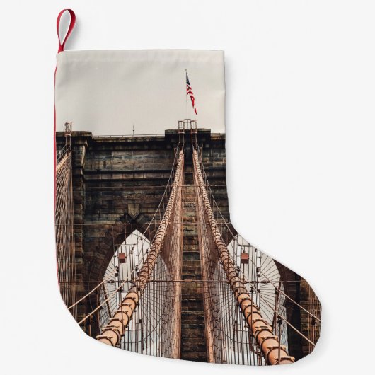 Brooklyn Bridge in New Yorkabstract, amerika, amer Kleine Kerstsok (Voorkant)