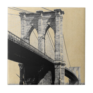 Brooklyn Bridge Landmark New York 1896 Tegeltje