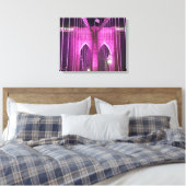 Brooklyn Bridge Lit Paars Canvas Afdruk (Insitu (Slaapkamer))
