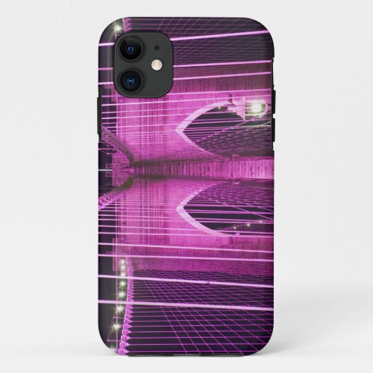 Brooklyn Bridge Lit Paars Case-Mate iPhone Case (Achterkant)