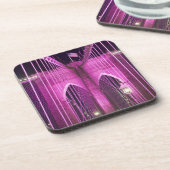 Brooklyn Bridge Lit Paars Drankjes Onderzetter (Linkerzijde)