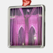 Brooklyn Bridge Lit Paars Metalen Ornament (Links)