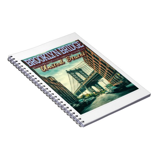 BROOKLYN BRIDGE - MANHATTAN - BROOKLYN - NEW YORK NOTITIEBOEK (Rechterzijde)