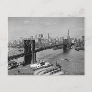 Brooklyn Bridge & Manhattan Skyline, 1920 Briefkaart