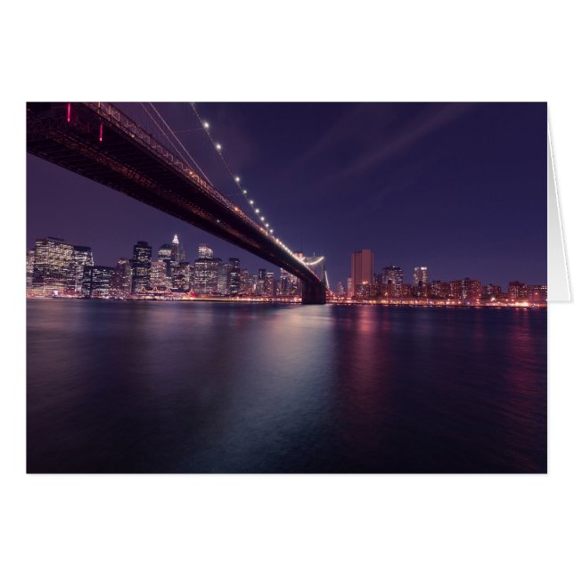 Brooklyn Bridge, Manhattan Skyline, City Lights (Devant horizontal)