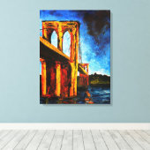 Brooklyn Bridge naar Utopia 2009 Canvas Afdruk (Insitu (Houten vloer))