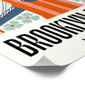 Brooklyn Bridge New York abstracte reizen bloemen Poster (Hoek)
