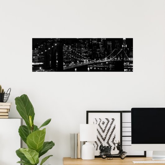 Brooklyn Bridge New York City Poster Print (Thuiskantoor)