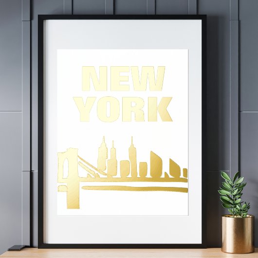 BROOKLYN BRIDGE | NEW YORK GOLD FOLIE AFDRUKKEN