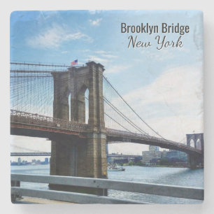 Brooklyn Bridge New York Souvenir Stenen Onderzett Onderzetter