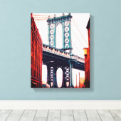 Brooklyn Bridge New York toile étirée Impression (Insitu (Plancher de Bois))