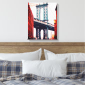 Brooklyn Bridge New York toile étirée Impression (Insitu(Chambre))