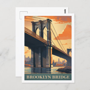 Brooklyn Bridge New York Verenigde Staten Beroemde Briefkaart