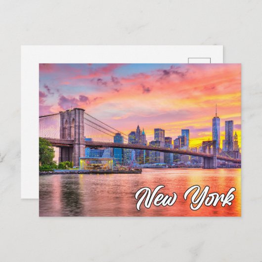 Brooklyn Bridge, New York, Verenigde Staten Briefkaart (Voorkant / Achterkant)