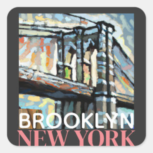 Brooklyn Bridge New York Vierkante Sticker