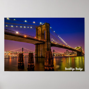 Brooklyn Bridge Night Lights Poster