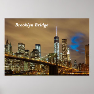 Brooklyn Bridge NY Stadssilhouet  Poster