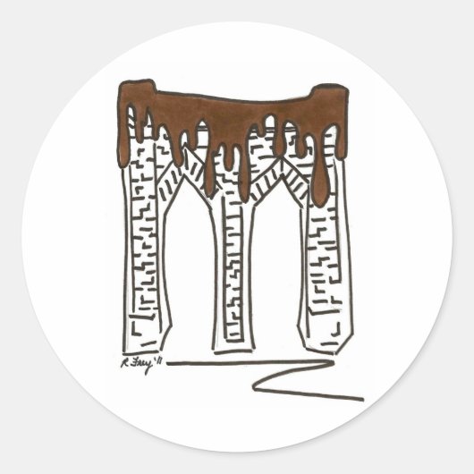 Brooklyn Bridge NYC New York Valentijn Chocolate Ronde Sticker (Voorkant)