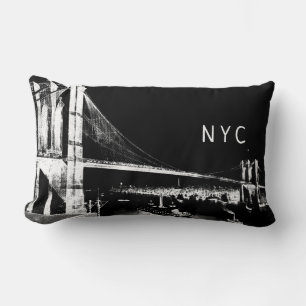 Brooklyn Bridge-ontwerp   NYC   Zwart-wit Kussen