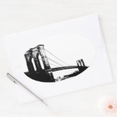 Brooklyn Bridge Ovale Sticker (Envelop)