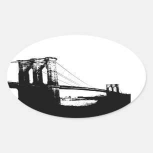 Brooklyn Bridge Ovale Sticker